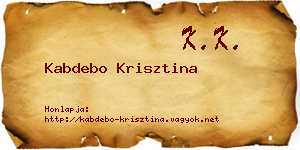 Kabdebo Krisztina névjegykártya