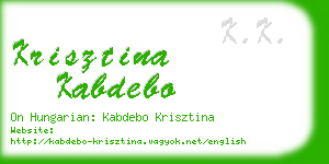 krisztina kabdebo business card